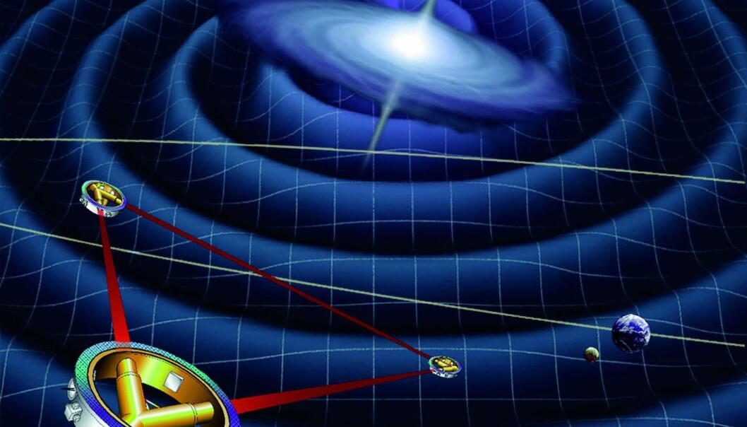 LISA will be the first space-based mission that attempts to detect gravitational waves – ripples in space, caused by exotic objects such as black holes (Illustration: ESA) LISA will be the first space-based mission that attempts to detect gravitational waves – ripples in space, caused by exotic objects such as black holes (Illustration: ESA)