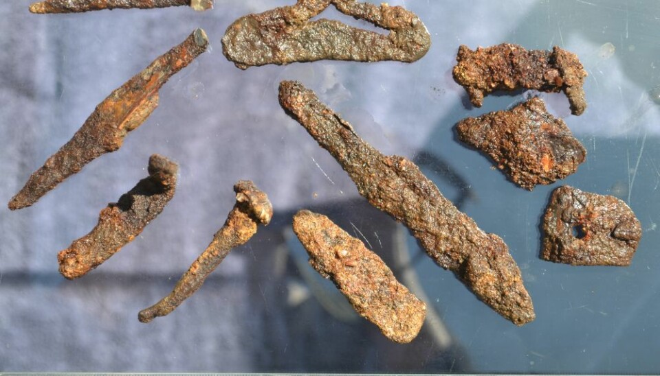 Parts of riding equipment and arrowheads also figure among the 500 metal finds. (Photo: University of Aarhus)