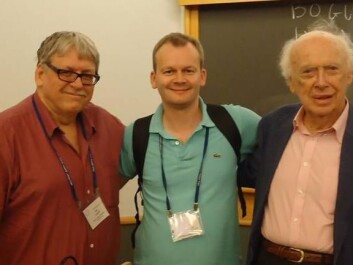 Participants at the international conference Copenhagenomics. Pictured from the left are Professor James Lupski of the Department of Molecular and Human Genetics at Baylor College of Medicine, Houston, Texas, Bogi Eliasen (centre) and Nobel Prize winner James Watson. Participants at the international conference Copenhagenomics. Pictured from the left are Professor James Lupski of the Department of Molecular and Human Genetics at Baylor College of Medicine, Houston, Texas, Bogi Eliasen (centre) and Nobel Prize winner James Watson.