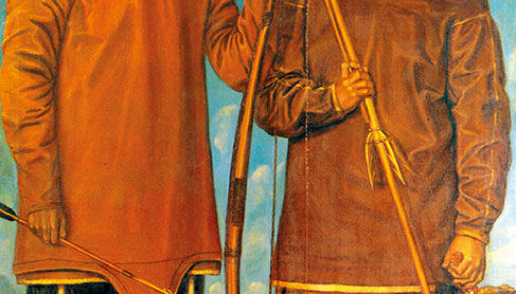 Part of a double portrait from 1724, after the Lutheran missionary Hans Egede founded, in 1721, Håbets koloni (Hope colony) on Kangeq Island at the mouth of the Nuuk Fjord (formerly known as Godthaab Fjord) in south-western Greenland. (Illustration: National Museum). Part of a double portrait from 1724, after the Lutheran missionary Hans Egede founded, in 1721, Håbets koloni (Hope colony) on Kangeq Island at the mouth of the Nuuk Fjord (formerly known as Godthaab Fjord) in south-western Greenland. (Illustration: National Museum).