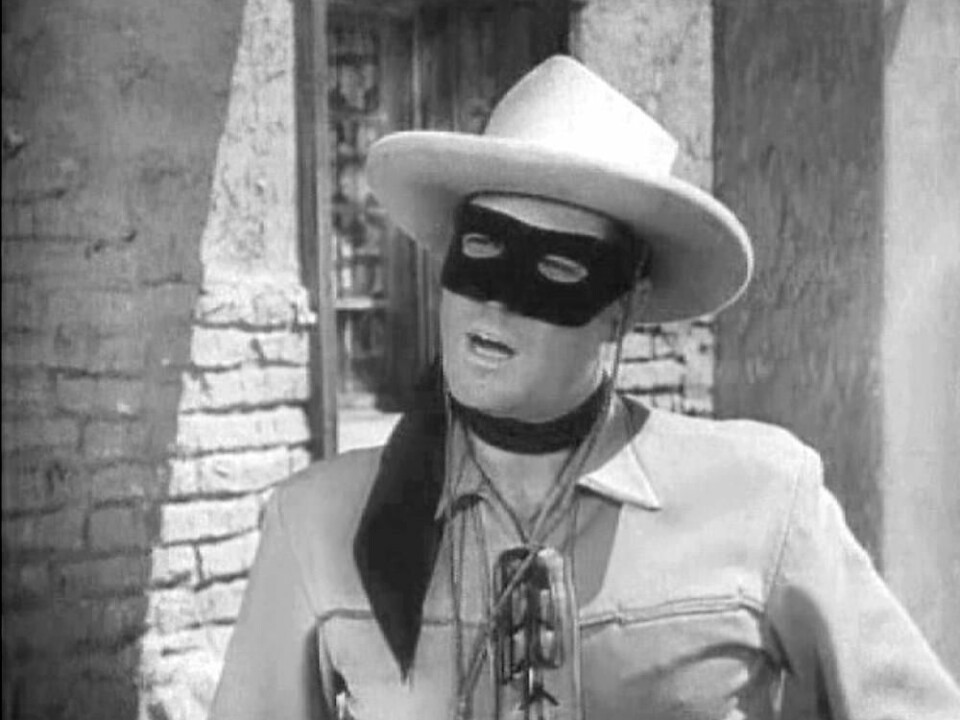 Clayton Moore in the title role as The Lone Ranger in the 1949 TV series, which was one of the most popular series during what is considered the first golden age of TV series. (Photo:  Movie-Fan)