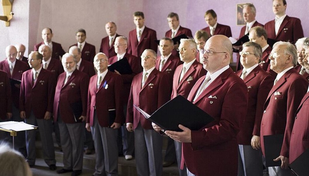 Men in male voice choirs prefer singing beautiful, gentle lullabies. (Illustration: Froggiewalker/Wikipedia commons) Men in male voice choirs prefer singing beautiful, gentle lullabies. (Illustration: Froggiewalker/Wikipedia commons)