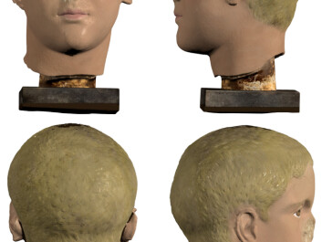 A 3D computer model showing what the sculpture may look like once the colours have been restored. The model is made by Chelsea A. Graham, one of the researchers behind the new project with the coloured ancient sculptures. (Photo: Ny Carslberg Glyptotek) A 3D computer model showing what the sculpture may look like once the colours have been restored. The model is made by Chelsea A. Graham, one of the researchers behind the new project with the coloured ancient sculptures. (Photo: Ny Carslberg Glyptotek)