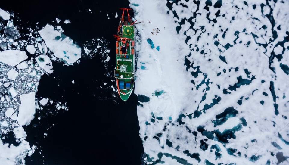 The research vessel Polarstern on its 27th expedition. (Photo: Sea Ice Group, Alfred Wegener Institute)