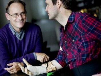 Carl Unander-Scharin (left) and Håkan Starkenberg during preparations for the opera The Elephant Man in Umeå, Sweden in the autumn of 2012. (Photo: electronic-opera.com) Carl Unander-Scharin (left) and Håkan Starkenberg during preparations for the opera The Elephant Man in Umeå, Sweden in the autumn of 2012. (Photo: electronic-opera.com)