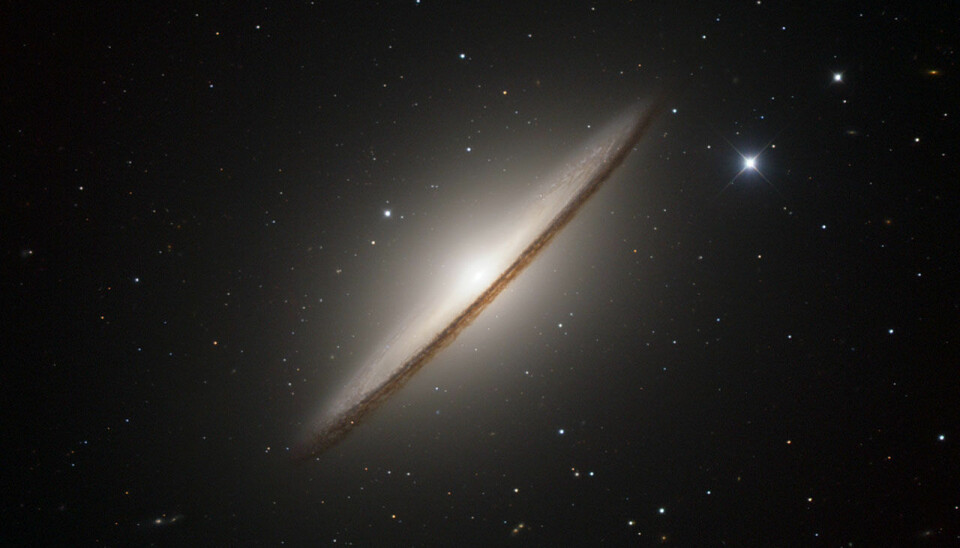 This is one of the most popular spiral galaxies, and goes by the name of Messier 104. It is also known as the ‘Sombrero Galaxy, due to its special shape. (Source: ESO/IDA/Danish 1.5 m/R. Gendler and J.-E. Ovaldsen)