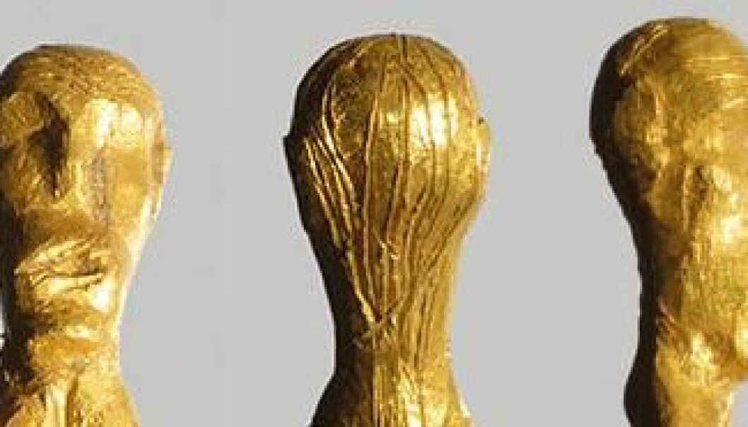 The head of the figurine viewed from three angles. (Photo: René Laursen) The head of the figurine viewed from three angles. (Photo: René Laursen)