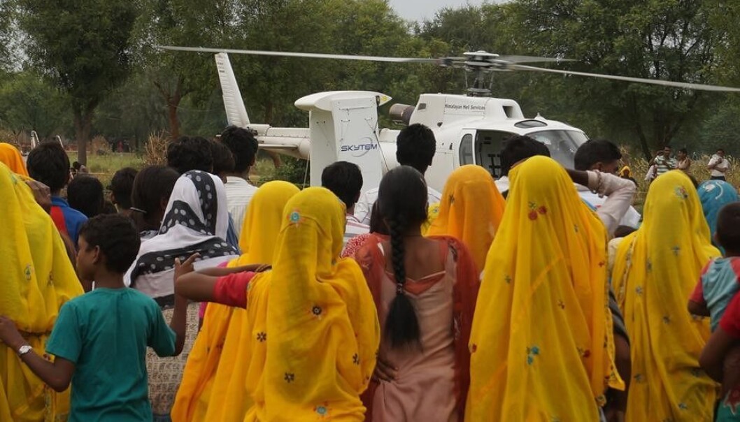 Danish researchers have started looking for groundwater in India with their SkyTEM airborne surveying technique. (Photo: Aarhus University) Danish researchers have started looking for groundwater in India with their SkyTEM airborne surveying technique. (Photo: Aarhus University)