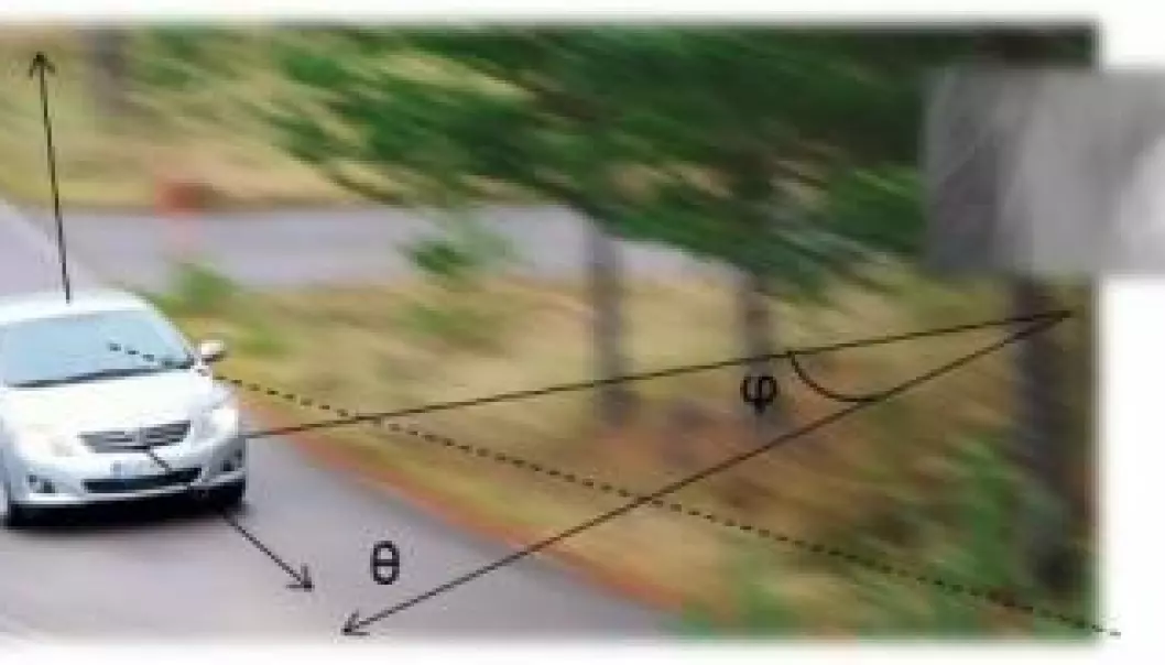 Where in a road curve do we focus our gaze when we turn our car? A Finnish researcher suggests that the prevailing theories on this subject are inadequate. (Photo: The University of Helsinki)