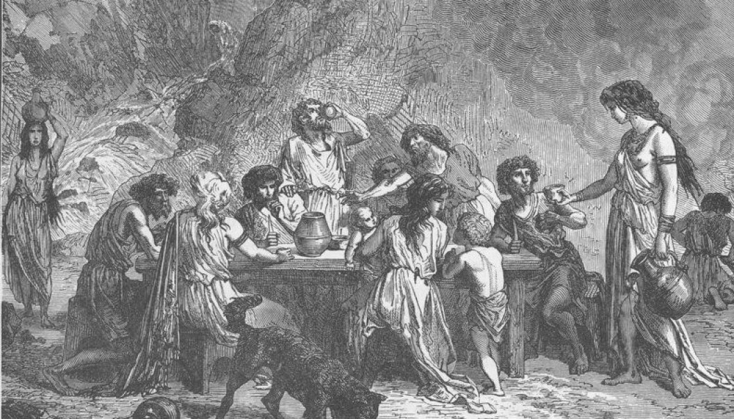 The discovery of traces of wine in an Old Nordic jar reveals that Nordic people drank wine as early as 1100 BC. The archaeologists behind the discovery believe that Nordic people may have received the wine through trading with central and southern Europeans. (Illustration: Robert Brown) The discovery of traces of wine in an Old Nordic jar reveals that Nordic people drank wine as early as 1100 BC. The archaeologists behind the discovery believe that Nordic people may have received the wine through trading with central and southern Europeans. (Illustration: Robert Brown)