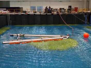 A special feature of Weptos is the possibility to adjust the width of the installation. The two legs can be spread wide and catch more waves in still weather conditions, but closed together in storms, so the unit will not be subject to high stresses and strains. This also means that electricity production will be more or less the same, regardless of the weather. (Photo: Weptos) A special feature of Weptos is the possibility to adjust the width of the installation. The two legs can be spread wide and catch more waves in still weather conditions, but closed together in storms, so the unit will not be subject to high stresses and strains. This also means that electricity production will be more or less the same, regardless of the weather. (Photo: Weptos)