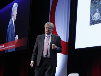 Professor Brian Schmidt giving a talk on dark matter and dark energy at Euroscience Open Forum in Copenhagen, 24/6/2014. (Photo: Anne Marie Lykkegaard) Professor Brian Schmidt giving a talk on dark matter and dark energy at Euroscience Open Forum in Copenhagen, 24/6/2014. (Photo: Anne Marie Lykkegaard)