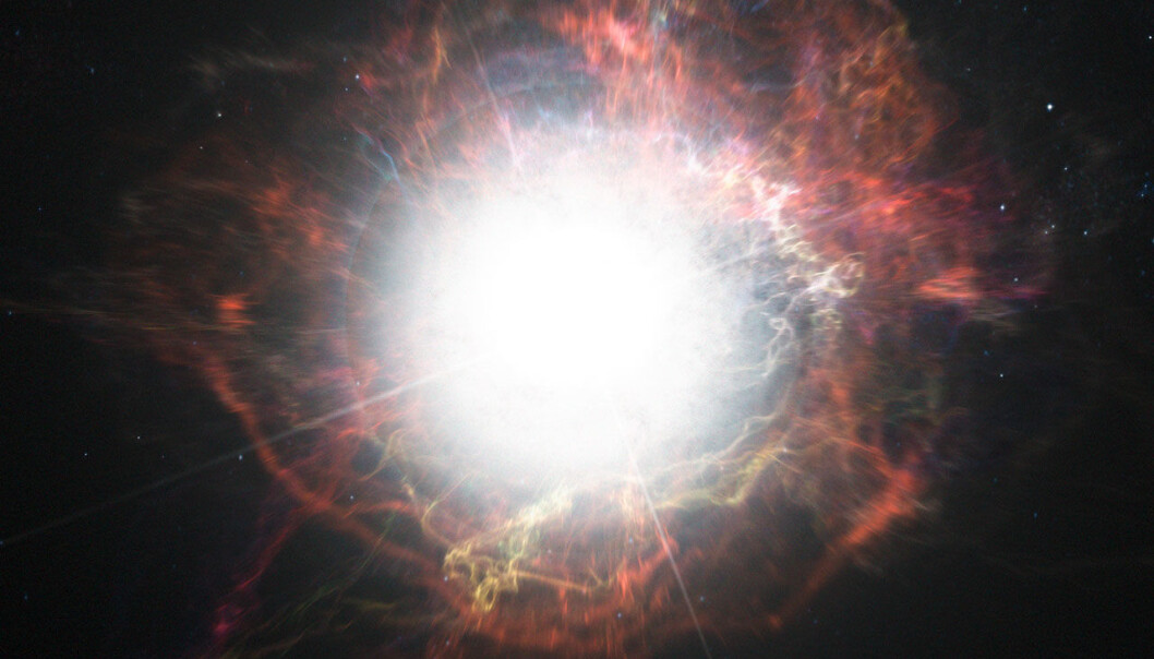 Scientists have for the first time described how cosmic dust is created when supernova explosions cause gasses to be compressed. (Photo: ESO/M. Kornmesser) Scientists have for the first time described how cosmic dust is created when supernova explosions cause gasses to be compressed. (Photo: ESO/M. Kornmesser)