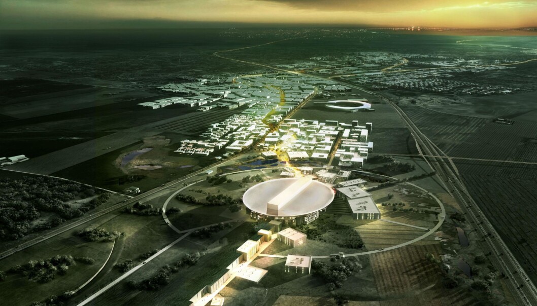 Experiments at the European Spallation Source (ESS) will be done in Lund in Sweden (see illustration), while a centre for the analysis of data produced at the ESS will be based in Copenhagen. It is expected that the first experiments will begin in Lund 2019, although the facility is unlikely to be completed before 2025. (Illustration: ESS/Team Henning Larsen Architects) Experiments at the European Spallation Source (ESS) will be done in Lund in Sweden (see illustration), while a centre for the analysis of data produced at the ESS will be based in Copenhagen. It is expected that the first experiments will begin in Lund 2019, although the facility is unlikely to be completed before 2025. (Illustration: ESS/Team Henning Larsen Architects)
