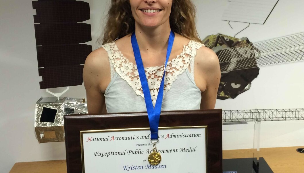 Kristin Kruse Madsen got a PhD at Copenhagen University in 2007, after which she went to the United States to do research. She has just been rewarded with a prestigious medal from NASA for her contribution to the NuSTAR mission which looks at the universe through ‘x-ray eyes’. (Private photo). Kristin Kruse Madsen got a PhD at Copenhagen University in 2007, after which she went to the United States to do research. She has just been rewarded with a prestigious medal from NASA for her contribution to the NuSTAR mission which looks at the universe through ‘x-ray eyes’. (Private photo).