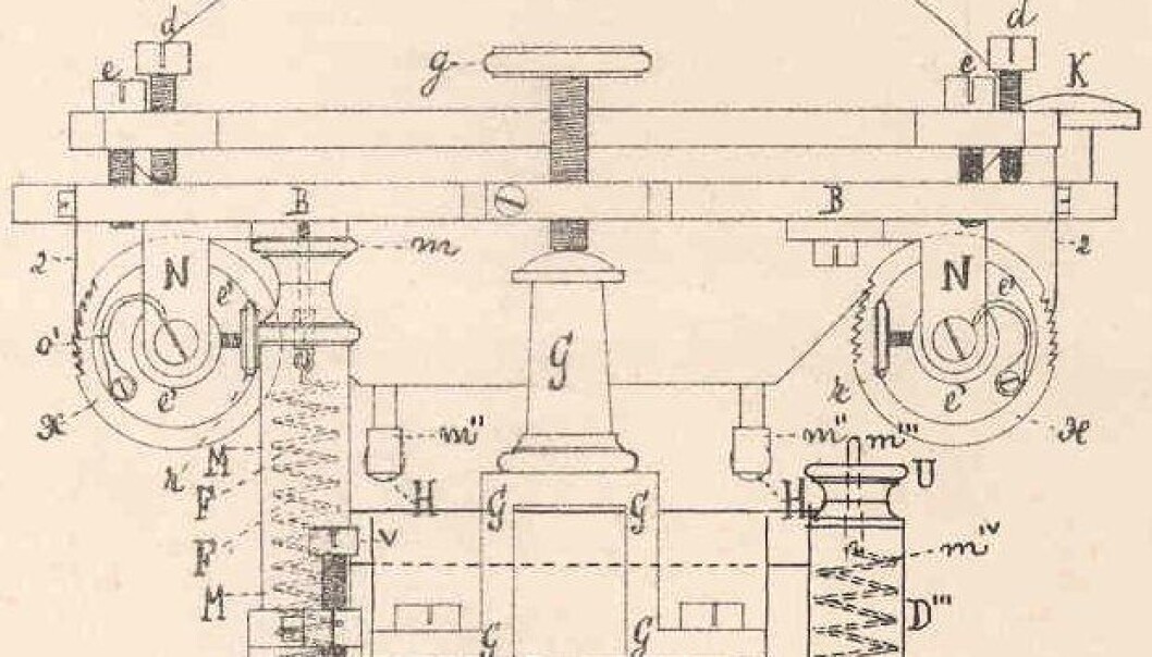 A diagram of what later became known as the typewriter. The ‘Writing Ball’ won honours at the World Exhibition in 1872 but never became a commercial success. A diagram of what later became known as the typewriter. The ‘Writing Ball’ won honours at the World Exhibition in 1872 but never became a commercial success.