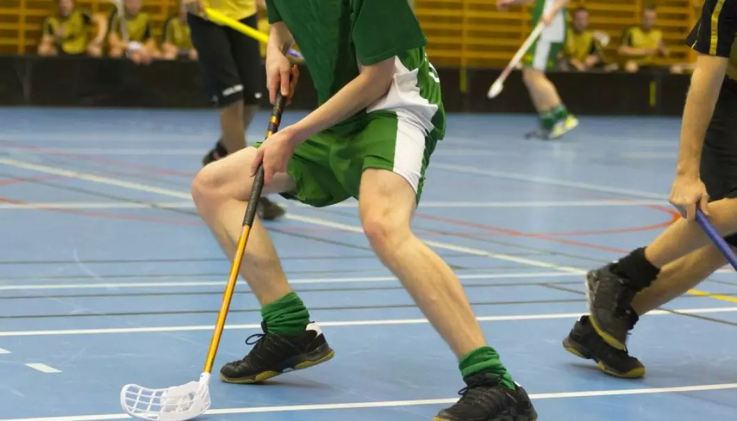 There are a lot of fast movements, turns and stops in floorball, and injuries come easy.  (Photo: Microstock)