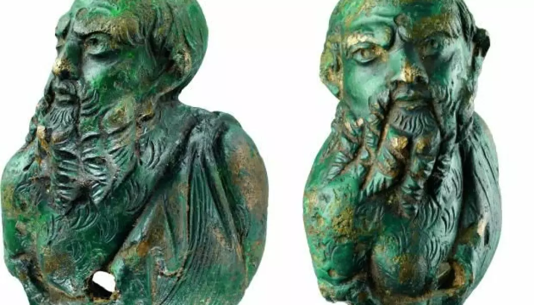 The 4.5 cm tall Roman bronze figure represents Silenus, a mythological creature based on the Greek figure of the same name. The bronze figure was found recently on the island of Falster and can be dated back to the late Roman Iron Age. It is unknown how the figure ended up on a Danish island. (Photos: National Museum of Denmark)