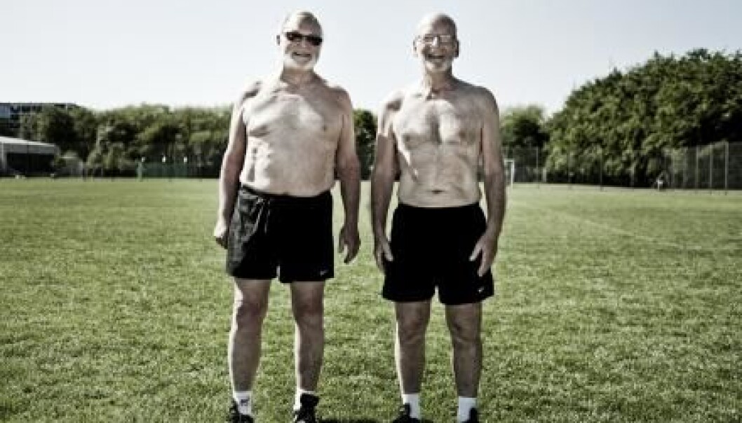Male cancer patients taking part in the FC Prostate football project instead of conventional rehabilitation. (Photo: TrygFonden) Male cancer patients taking part in the FC Prostate football project instead of conventional rehabilitation. (Photo: TrygFonden)