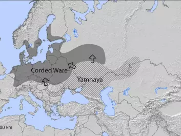 Yamnaya migration into Northern Europe. (Modified map, original by Richard Potter)