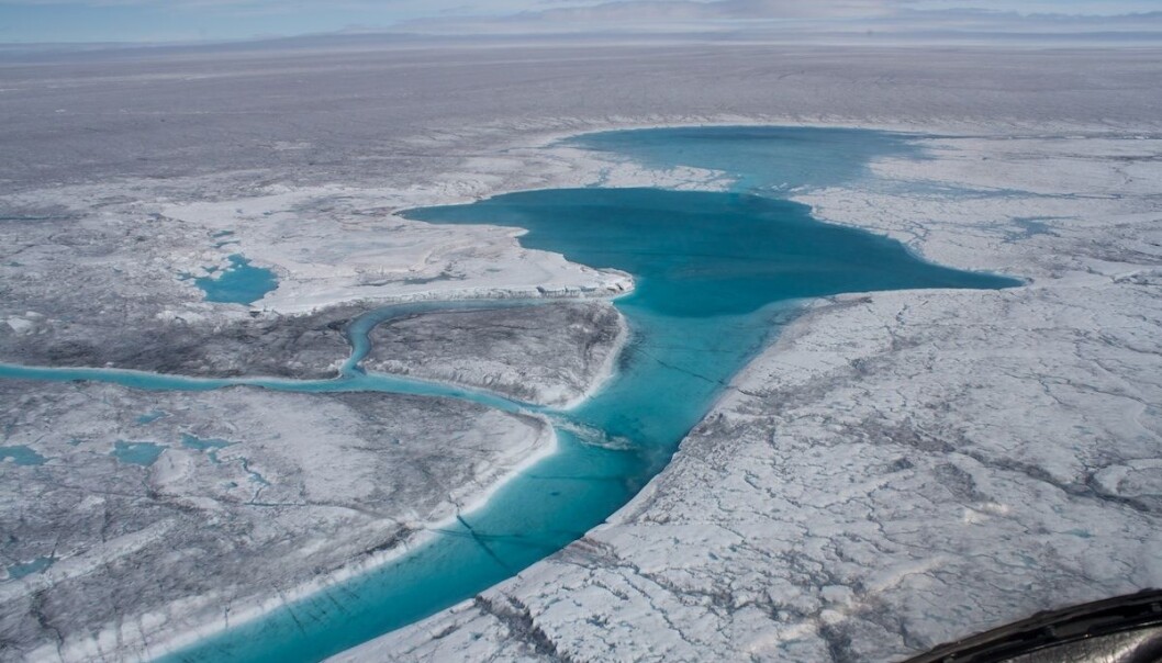 Formation of lakes on the Greenland Ice Sheet after the main melt-season due to warm wet weather and heavy rain. Later this water drains to the bottom of the ice sheet enabling it to move and melt faster. This makes the ice sheet more vulnerable to such rapid melt events as the climate warms, scientists say in a new study. (Photo: Sam Doyle) Formation of lakes on the Greenland Ice Sheet after the main melt-season due to warm wet weather and heavy rain. Later this water drains to the bottom of the ice sheet enabling it to move and melt faster. This makes the ice sheet more vulnerable to such rapid melt events as the climate warms, scientists say in a new study. (Photo: Sam Doyle)