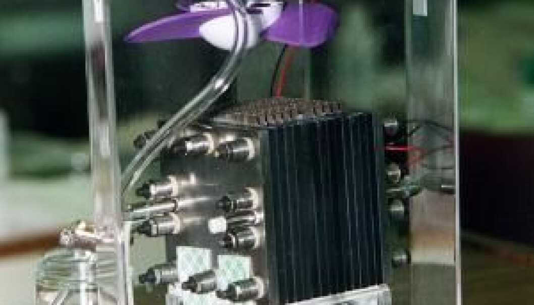 This is what a fuel cell looks like. This particular cell uses methanol and was made by NASA. (Photo: NASA) This is what a fuel cell looks like. This particular cell uses methanol and was made by NASA. (Photo: NASA)