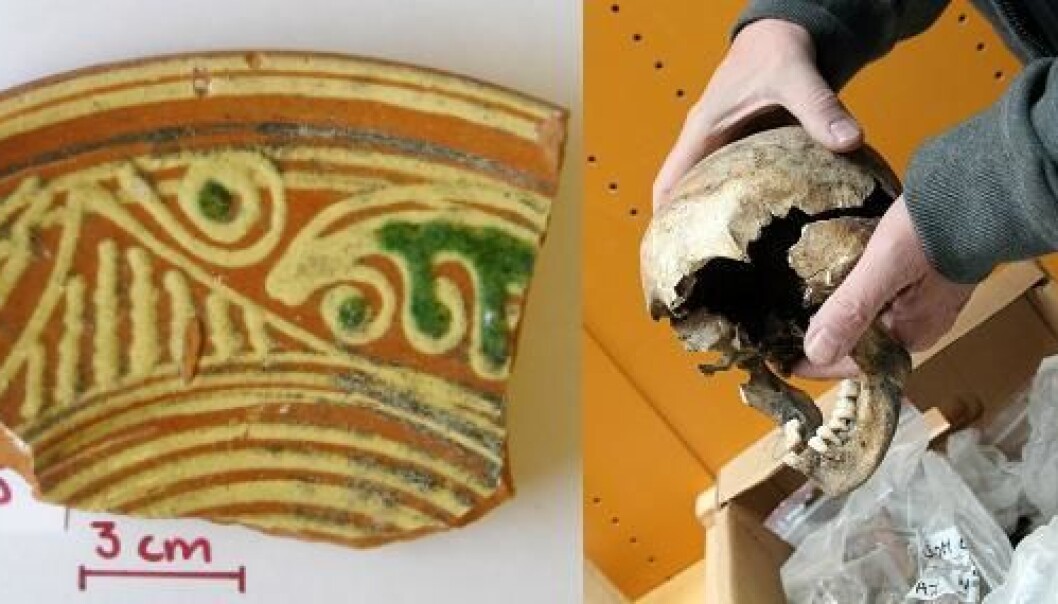 These expensive ceramics were a status symbol for the wealthy urbanites in the Middle Ages, but they also exposed them to dangerous lead poisoning. (Photo (left): Kaare Lund Rasmussen. Photo (right): Birgitte Svennevig) These expensive ceramics were a status symbol for the wealthy urbanites in the Middle Ages, but they also exposed them to dangerous lead poisoning. (Photo (left): Kaare Lund Rasmussen. Photo (right): Birgitte Svennevig)