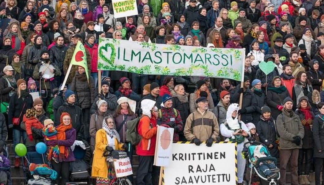 Citizens march for climate in Helsinki ahead of the COP21 meeting in Paris. But when the meeting is over and the dust has settled, will we really be ready to face climate change in the future? (Photo: <a href=https://www.flickr.com/photos/timoheinonen/23128634680
Target=”blank_”>Flickr Timo Heinonen</a>)
Citizens march for climate in Helsinki ahead of the COP21 meeting in Paris. But when the meeting is over and the dust has settled, will we really be ready to face climate change in the future? (Photo: <a href=https://www.flickr.com/photos/timoheinonen/23128634680
Target=”blank_”>Flickr Timo Heinonen</a>)