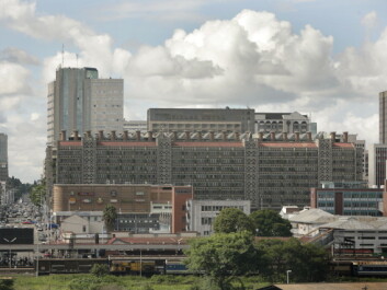 The long building in the middle, with the red roof and chimneys, is ventilated in the same way as a termite mound. (Photo: David Brazier) The long building in the middle, with the red roof and chimneys, is ventilated in the same way as a termite mound. (Photo: David Brazier)