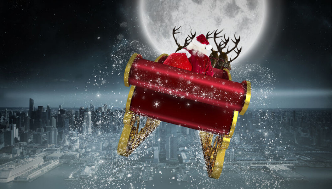 Christmas is here! But what does science have to say about this festive time of year? (Illustration: <a href=http://www.shutterstock.com/da/pic-224694625/stock-photo-santa-flying-his-sleigh-against-balcony-overlooking-city.html target=”blank_”>Shutterstock</a>) Christmas is here! But what does science have to say about this festive time of year? (Illustration: <a href=http://www.shutterstock.com/da/pic-224694625/stock-photo-santa-flying-his-sleigh-against-balcony-overlooking-city.html target=”blank_”>Shutterstock</a>)