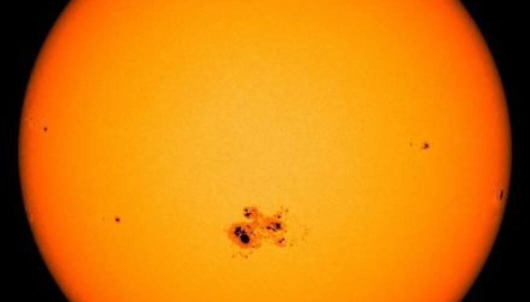 A stars rotation can be measured by the speed at which spots on its surface move around. Here are the sunspots on our own local star. (Photo: NASA/SDO) A stars rotation can be measured by the speed at which spots on its surface move around. Here are the sunspots on our own local star. (Photo: NASA/SDO)