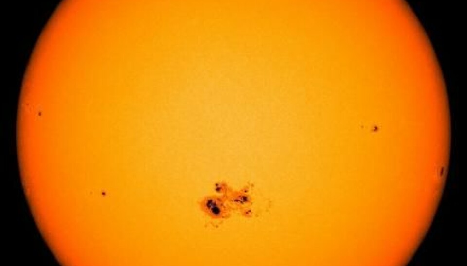 A stars rotation can be measured by the speed at which spots on its surface move around. Here are the sunspots on our own local star. (Photo: NASA/SDO)
