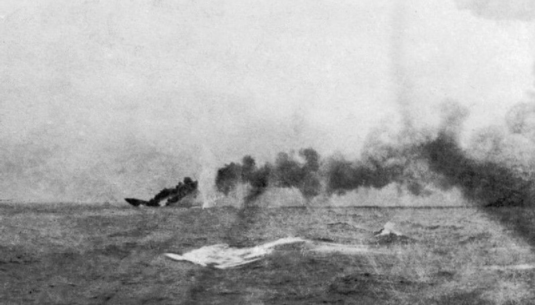 British battlecruiser HMS Indefatigable sunk during the Battle of Jutland. (Photo: Imperial War Museums/Wikimedia) British battlecruiser HMS Indefatigable sunk during the Battle of Jutland. (Photo: Imperial War Museums/Wikimedia)