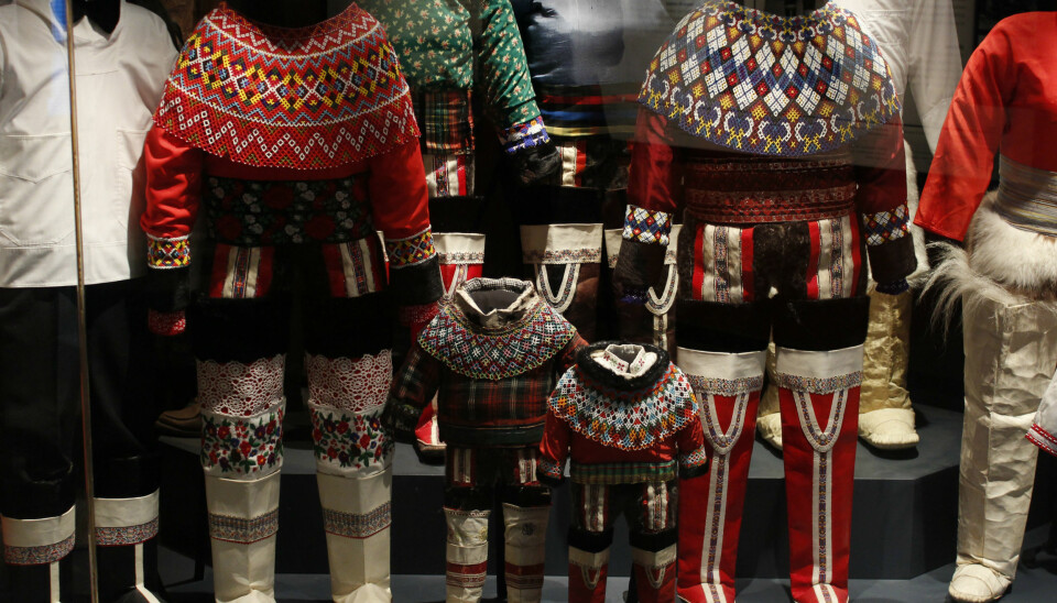 Examples of national dress from west Greenland. There are many variations within west Greenland. Lighter colours are typically worn by younger people, while the darker colours are favoured by older women. (Photo: Kristine Jacobsen)