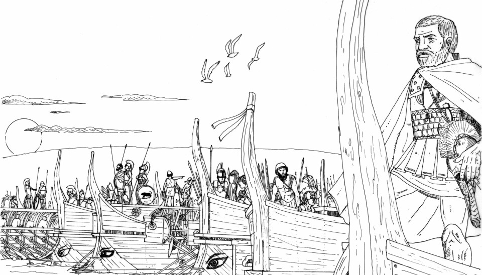 The Greek fleet was founded in about 483 BCE and won the legendary naval battle of Salamis. (Illustration: Yiannis Nakas)