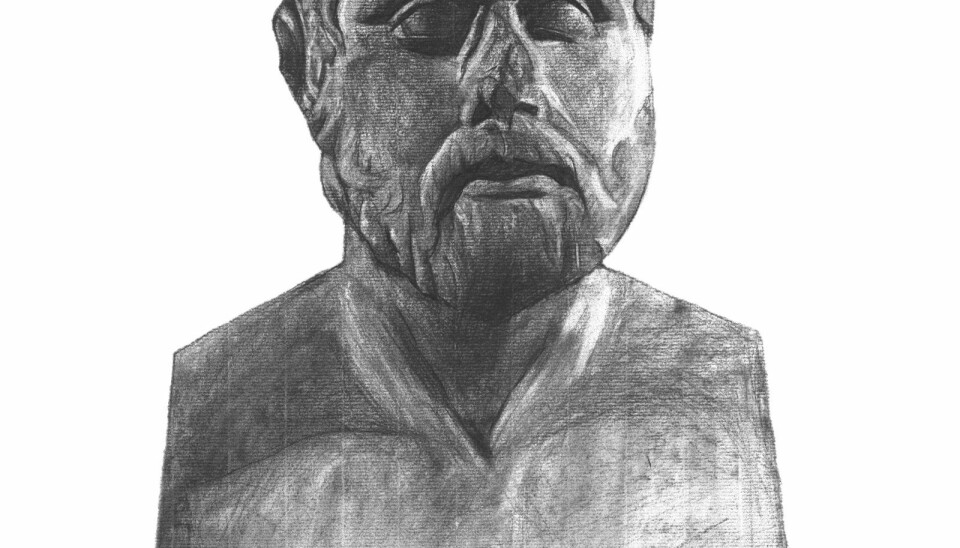 Drawing of bust of Themistocles--the founder of the Athens fleet. (Illustration: Stavroula Koutrou).