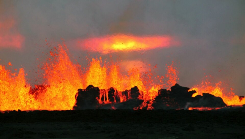 Day one: The start of the major eruption and lava advances away from the eruption site at Holuhraun, 31 August 2014 (Photo: Gro Birkefeldt Möller Pedersen)