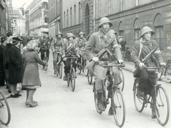 The Danish resistance celebrated liberation, on their bicycles. This photo was taken a day after liberation on May 6, 1945. (Photo: National Museum) The Danish resistance celebrated liberation, on their bicycles. This photo was taken a day after liberation on May 6, 1945. (Photo: National Museum)