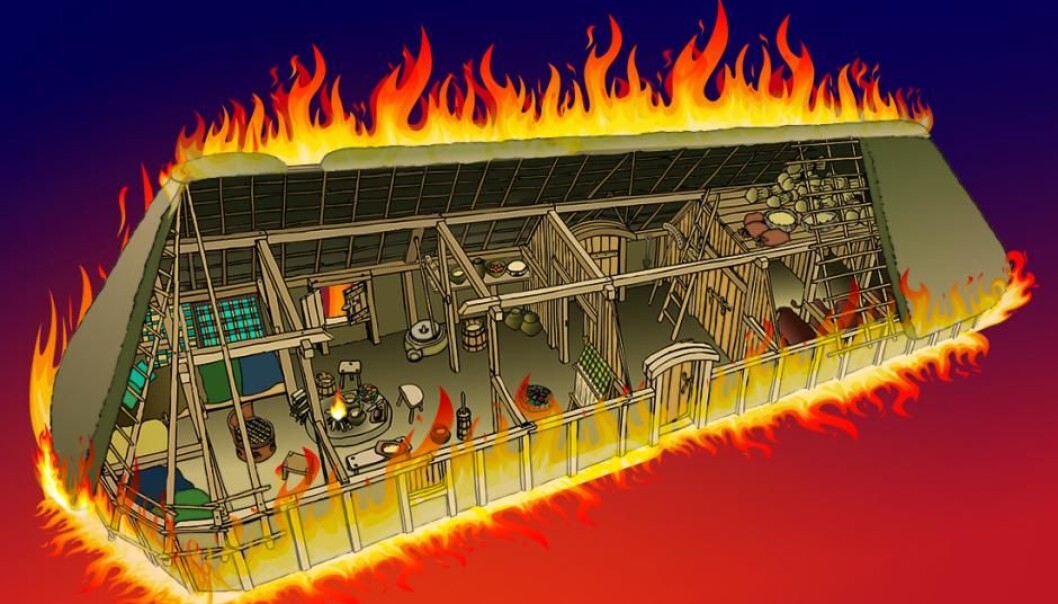 A fire in a house in the year 100 CE is now giving archaeologists an insight into Iron Age family life. (Illustration based on a sketch by Jørgen Andersen from Museum Sønderjylland, Denmark depicts a typical Iron Age house). A fire in a house in the year 100 CE is now giving archaeologists an insight into Iron Age family life. (Illustration based on a sketch by Jørgen Andersen from Museum Sønderjylland, Denmark depicts a typical Iron Age house).