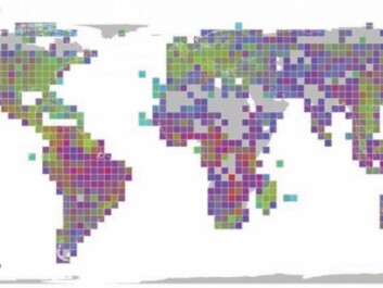 This map shows where scientists have the most and the least information about genetic diversity. Green shading indicates good data coverage of both species and the genetics. Purple indicates where scientists have the least data. Best coverage occurs in highly populated areas of the USA, Europe and East Asia, where diversity is also lowest. (Graphic: Science/Miraldo et al.) This map shows where scientists have the most and the least information about genetic diversity. Green shading indicates good data coverage of both species and the genetics. Purple indicates where scientists have the least data. Best coverage occurs in highly populated areas of the USA, Europe and East Asia, where diversity is also lowest. (Graphic: Science/Miraldo et al.)