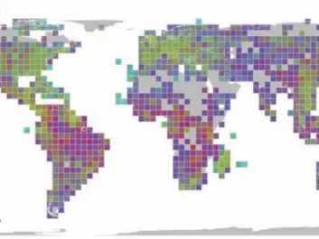 This map shows where scientists have the most and the least information about genetic diversity. Green shading indicates good data coverage of both species and the genetics. Purple indicates where scientists have the least data. Best coverage occurs in highly populated areas of the USA, Europe and East Asia, where diversity is also lowest. (Graphic: Science/Miraldo et al.)