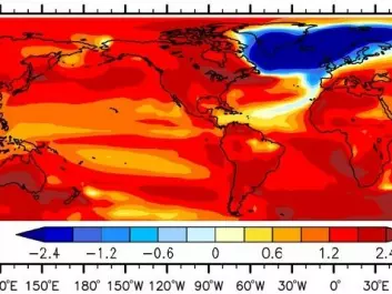 They new study predicts rapid cooling across the northern hemisphere after the AMOC has shutdown, shown by blue shading. (Illustration: Liu et al., Science Advances 2016).