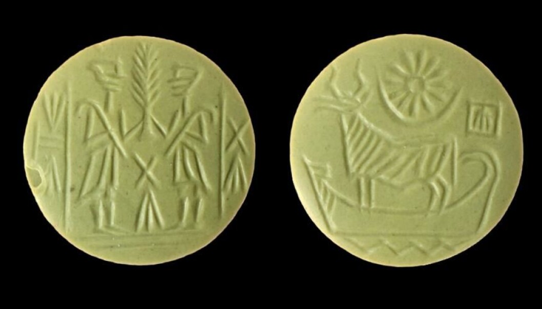 This stamp seal made of jasper is just one of the many archaeological discoveries on the island of Failaka, Kuwait. (Photo: MoesgaardMuseum) This stamp seal made of jasper is just one of the many archaeological discoveries on the island of Failaka, Kuwait. (Photo: MoesgaardMuseum)