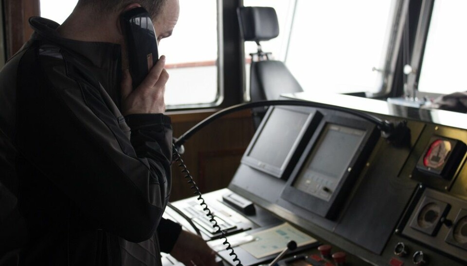 Captain Jesper on the bridge, Dana’s command centre. (Photo: Charlotte Price Persson)
