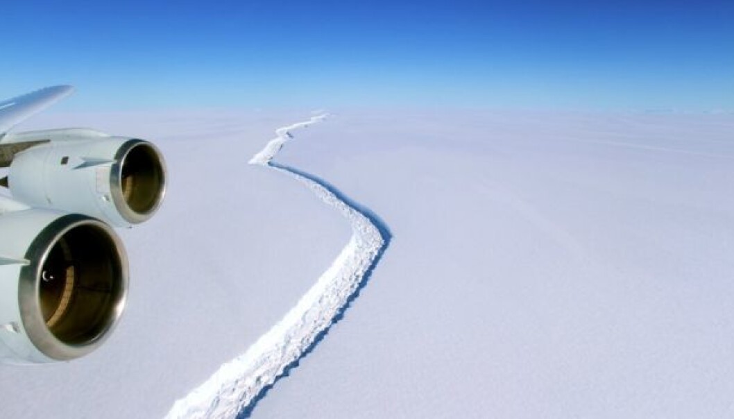 A giant iceberg is about to break away from the Larsen C ice shelf in Antarctica. Explore the interactive map to learn more. (Photo: John Sonntag, NASA) A giant iceberg is about to break away from the Larsen C ice shelf in Antarctica. Explore the interactive map to learn more. (Photo: John Sonntag, NASA)