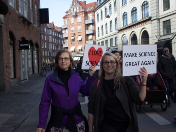The Science March in Copenhagen, Denmark, April 2017, where people protested in support of science. (Photo: Videnskab.dk) The Science March in Copenhagen, Denmark, April 2017, where people protested in support of science. (Photo: Videnskab.dk)