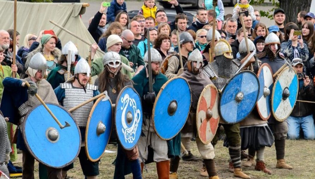 We often imagine Vikings lined up behind a wall of shields. But their shields were too weak and would have been smashed by the enemy. (Photo: Shutterstock) We often imagine Vikings lined up behind a wall of shields. But their shields were too weak and would have been smashed by the enemy. (Photo: Shutterstock)