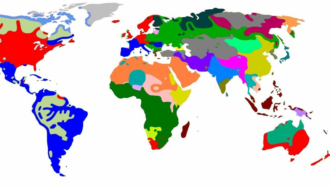 World map of linguistic families. Using methods adapted from evolutionary biology we investigated how a large group of languages had changed over thousands of years. (Photo: Wikimedia Commons)