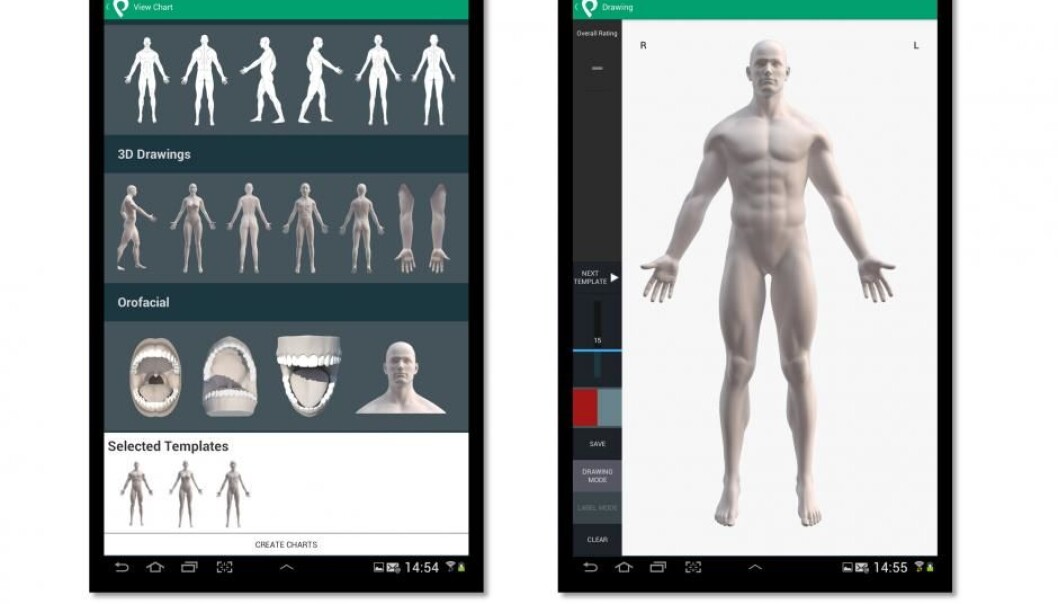 A digital body diagram before it has been used to record pain by a patient. (Photo: Shellie A. Bourdreau) A digital body diagram before it has been used to record pain by a patient. (Photo: Shellie A. Bourdreau)