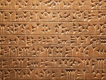 The text is written in cuneiform script--a system of writing that was in use for many thousands of years. A number of different languages and dialects used the system between the 4th millennium BCE and 100 CE. (Photo: ColourBox) The text is written in cuneiform script--a system of writing that was in use for many thousands of years. A number of different languages and dialects used the system between the 4th millennium BCE and 100 CE. (Photo: ColourBox)